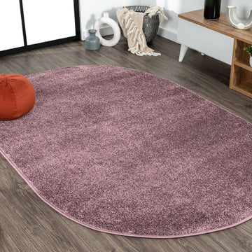 Haze Solid Low-pile Area Rug Light Purple